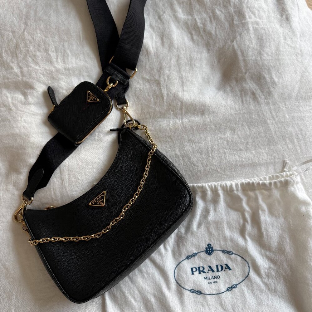 Prada Reedition Bag in Saffiano black leather